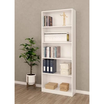 Immagine di Dmora Libreria 5 Ripiani Bianco cm. 80 x 200 28, Unico
