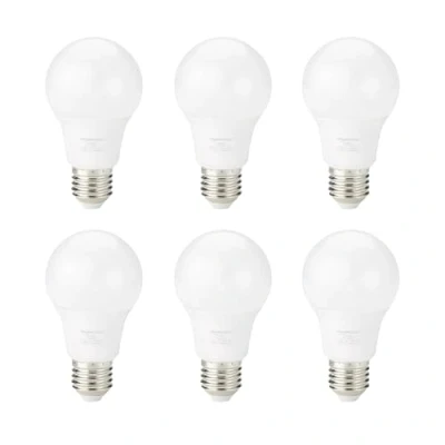 Immagine di Amazon Basics Lampadina Edison a LED E27 con attacco vite, 8 W (equivalenti 60 W) bianco freddo, Non Dimmerabile (confezione da 6 pezzi)