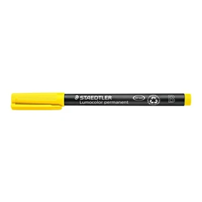 Immagine di STAEDTLER penna universale Lumocolor permanent, colore giallo, punta a scalpello B da 1.0 o 2.5 mm, confezione 10, 314 1, 10 Pezzi
