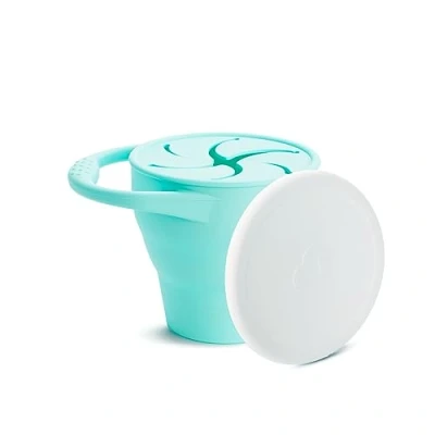 Immagine di Munchkin C&#039;est Silicone! Vasetto per Svezzamento in Silicone senza BPA, Contenitore Snack e Alimenti Bambini a Partire da 4 Mesi, Pieghevole con Coperchio Antigoccia Colore: Menta