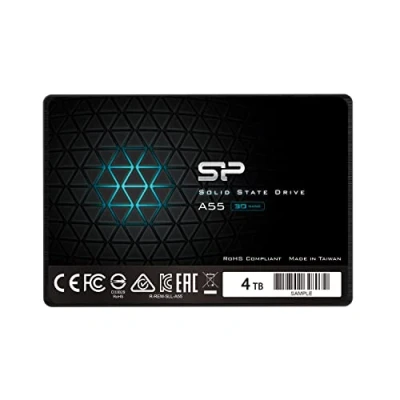 Immagine di Silicon Power 4TB SSD 3D NAND A55 SLC Cache Performance Boost SATA III 2.5&quot; 7mm (0.28&quot;) Internal Solid State Drive (SP004TBSS3A55S25)