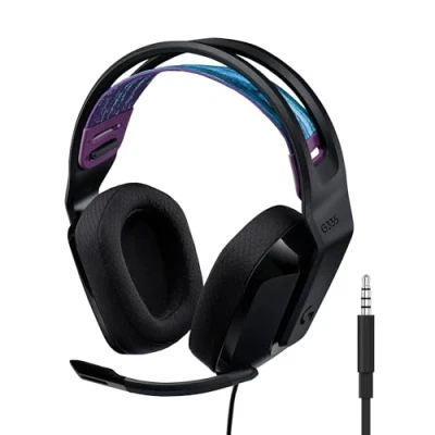 Immagine di Logitech G335 Cuffie Gaming Cablate, Microfono Flip to Mute, Jack Audio da 3.5 mm, Padiglioni in Memory Foam, Leggera, Compatibile con PC, PlayStation, Xbox, Nintendo Switch Nero