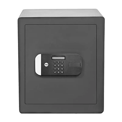 Immagine di YALE Cassaforte Motorizzata di Massima sicurezza per ufficio YYSFM/400/EG1, accesso con impronta digitale e codice PIN, porta a taglio laser, Dimensioni interne 390 x 337 270 mm