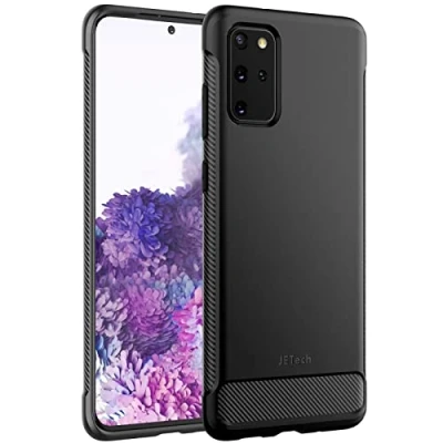 Immagine di JETech Ultra Sottile Cover Compatibile con Samsung Galaxy S20 Plus 5G 2020, Magro Cellulare Custodia Assorbimento Degli Urti e Progettare in Fibra di Carbonio (Nero)