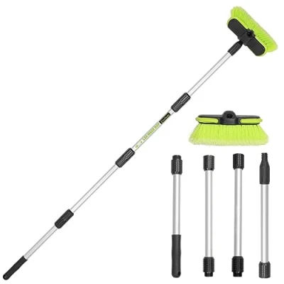 Immagine di 165cm Spazzola Lavaggio Auto Manico Telescopico Lungo Spazzolone Camper per in Setole Morbide con 4 Postazioni Manuali Kit Pulizia Pannelli Fotovoltaici Camion SUV RV,Rimozione della Neve