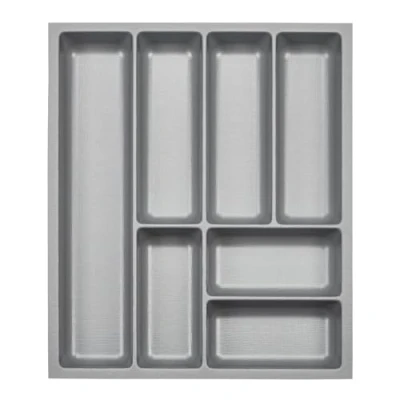 Immagine di ORGA BOX 3 Portaposate profondità: 473 x larghezza: 391 mm grigio argento con struttura in tela per cassetti da 50 cm, ad esempio nelle cucine Nobilia dall&#039;08.2012.