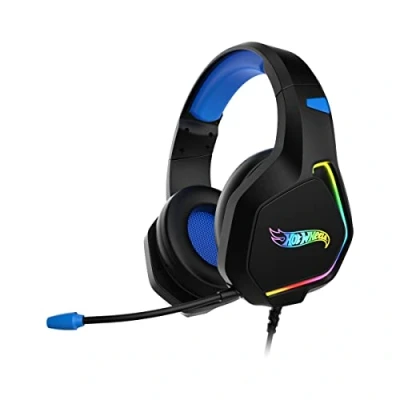 Immagine di KROM Hot Wheels KANYON Gaming Headset Cuffia con microfono flessibile, suono 7.1, effetto flusso LED RGB, archetto regolabile, regolatore di volume, USB, PC, PS4, PS5, Nero