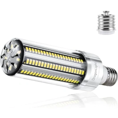 Immagine di Lampadina LED Super Bright Corn Light da 54W (sostituisce 400Watt) E27 Lampada a Edison con adattatore E40 6500K Bianco freddo 6500 lumen per illuminazione commerciale