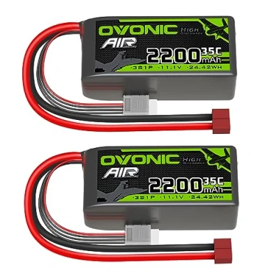 Immagine di OVONIC Batteria Lipo 3s 35C 2200mAh 11.1V Short Pack con Deans per RC Heli Aereo Quadcopter Auto Multi Motore Elicottero Fai da Te Hobby (2 pezzi)