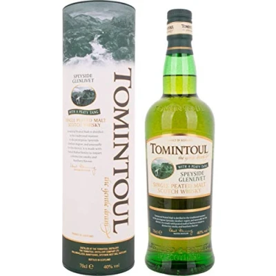 Immagine di Tomintoul Single Peated Malt Scotch Whisky WITH A PEATY TANG 40% Vol. 0,7l in Giftbox