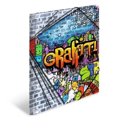 Immagine di HERMA 19237 ArtLine Graffiti Cartellina portadocumenti, formato DIN A4, in plastica resistente, con linguette interne stampate ed elastico, per bambini, ragazzi e ragazze