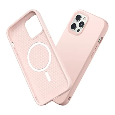 Immagine di RhinoShield SolidSuit Case Compatible with Magsafe for [iPhone 12/12 Pro] Shock Absorbent Slim Design Protective Cover Premium Matte Finish 3.5M / 11ft Drop Protection Blush Pink