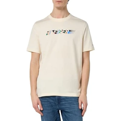 Immagine di Tommy Hilfiger T shirt Maniche Corte Uomo Multicolour Tee Scollo Rotondo, Bianco (Calico), S