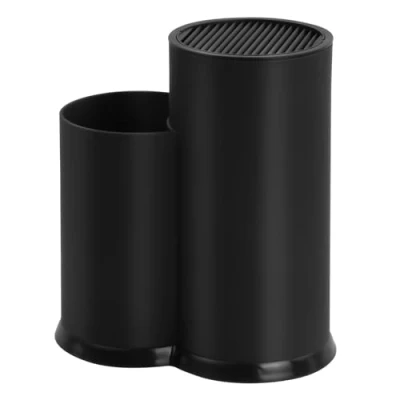 Immagine di Chstarina Portacoltelli Universale, Ceppo Vuoto di Coltelli Multifunzione, 2 in1, Nero, con Porta Utensili, Blocco Cucina per un Massimo 12
