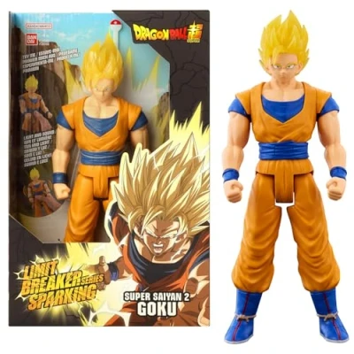 Immagine di BANDAI Dragon Ball Figura Limit Breaker Series Sparkling SS2 Goku 30 cm, con luce e suono di battaglie, basata sul videogioco Zero, modello 38566