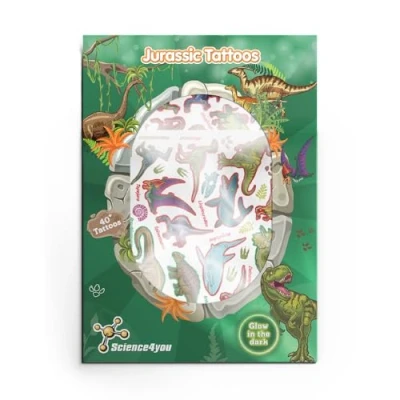 Immagine di Science4you tatuaggi temporanei Kit di trasferibili per bambini con più 40 dinosauro, il regalo perfetto e bambine età compresa tra 5, 6, 7, 8 9 anni