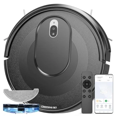 Immagine di Vexilar W7 Robot Aspirapolvere Lavapavimenti 4000Pa,Serbatoio Acqua Elettrico 3 In 1, e Controllo SIRI/APP/Alexa/IFTTT