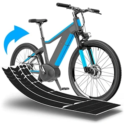 Immagine di Pellicola Protettiva per Bicicletta Elettrica, BMX, Bici da Corsa/Strada/Trekking ECC. Set Telaio 20 Pezzi Resistente all&#039;Impatto di Pietre Filo A Carbone &amp; Autoadesivo