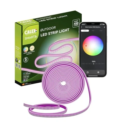 Immagine di CALEX Striscia LED intelligente per esterni, strisce con app e controllo vocale Alexa compatibile, banda luminosa WLAN impermeabile, dimmerabile