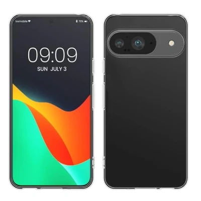Immagine di kwmobile Cover Compatibile con Google Pixel 9 Custodia Morbida in Silicone TPU Crystal Case Flessibile trasparente