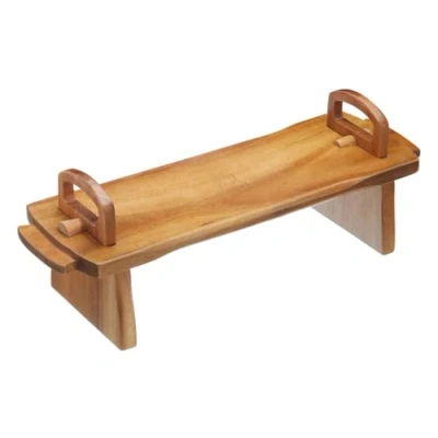 Immagine di Artesà Espositore per Alimenti Rialzato, Tagliere in Legno di Formaggi e Alimenti, Torte, Dessert, Buffet Pranzi, 37 x 12 13cm