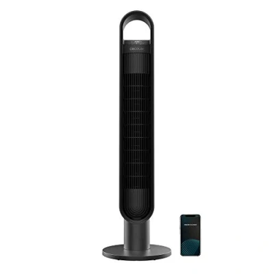 Immagine di Cecotec Ventilatore a torre connesso ionico EnergySilence 9190 SkyLine. 60W, altezza 40&quot;, 3 velocità, oscillazione automatica, timer fino 12 ore, controllo Wi Fi e ionizzatore,altezza 40, nero