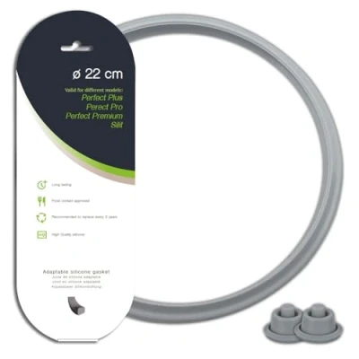 Immagine di ANAKEL HOME Confezione di guarnizione per pentola da Ø22 cm e set 2 guarnizioni indicatori pressione compatibili con Express WMF modelli antichi maniglia, ricambio adattabile,