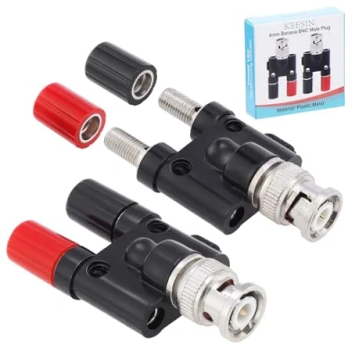 Immagine di KEESIN bnc a 4 mm Adattatore,2 pezzi banana adattatore Maschio 4mm banane audio spine per collegamento, audio, connettore