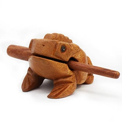 Immagine di Aussel Guiro Rana Rilevatore di legno con il maglio, Strumento musicale Suono Block, Fiera a percussione (10.5CM)