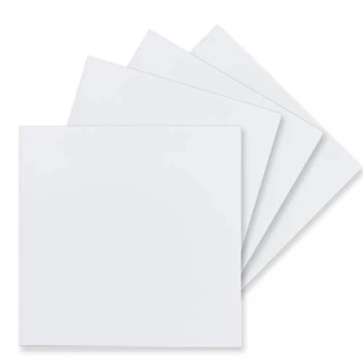 Immagine di 50 biglietti singoli, formato quadrato, 15 x cm, 240 g/m², cartoncini vuoti per bricolage, colore: bianco intenso (bianco)