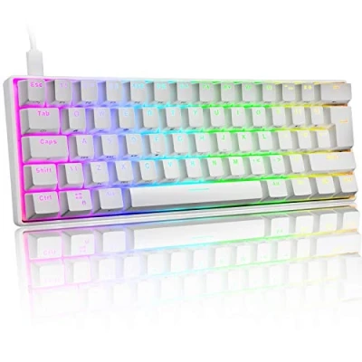 Immagine di UK 61 60% Tastiera da gioco meccanica vera Tipo C Cablata Tasti impermeabile USB retroilluminata a LED Retroilluminazione RGB anti ghosting completi per computer/PC/laptop/MAC