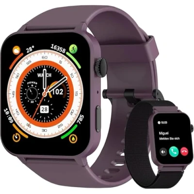 Immagine di Blackview Smartwatch Donna Uomo, Effettua e Risposta Chiamate,1,85&#039; Orologio Intelligente Fitness con Monitoraggio del Sonno/SpO2/Frequenza Cardiaca,Smart Watch Contapassi per Android iOS