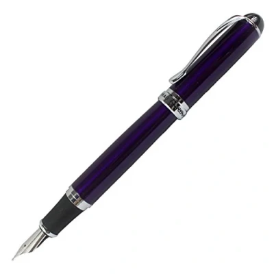 Immagine di Gullor Jinhao X750 penna stilografica In acciaio inossidabile 18KGP medium nib viola