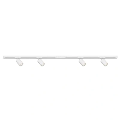 Immagine di Briloner Set iniziale di binari, 4x punti GU10 orientabili, estensibili, sistema illuminazione a binario soffitto, per faretti, lampada plafoniera, faretto, 1,5 m, bianco
