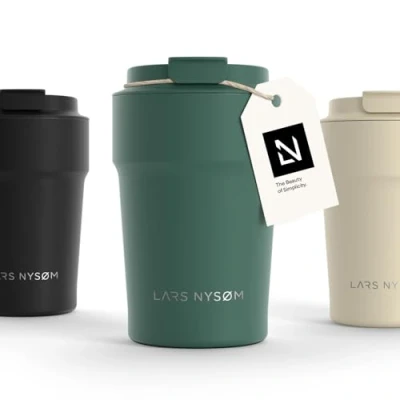 Immagine di LARS NYSØM Tazza Termica per caffè Thermo Coffee Mug to Go 380ml da Viaggio Senza BPA 0,38 Litri con Isolamento In Acciaio Inox e Tenuta stagna tè (Pine Green, 380ml)