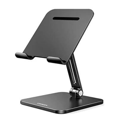 Immagine di UGREEN Supporto Tablet da Tavolo, Porta Regolabile, Cellulare in Alluminio Compatibile con Galaxy Tab, iPad Mini/Air 6 5, iPhone 16 Plus, S24 Ultra e Altri 4 12.9&quot;, Nero