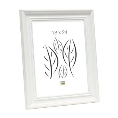 Immagine di Deknudt Frames S45HF1 Cornice portafoto con Bordo Perlato, in Legno Bianco 18 x 24 cm