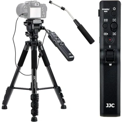 Immagine di JJC Treppiede con telecomando per Sony FDR AX53 AX43 AX100 AX700 HDR CX440 CX455 CX675 CX900 ZV 1 A7 IV III II A7S A7R A6600 A6500 A6400 A6300 A6100 A6000 RX10 IV, sostituisce VCT VPR1