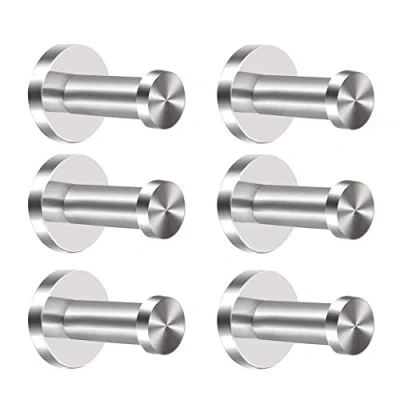 Immagine di ManYee 6 Pezzi Gancio Portasciugamani Ganci in Acciaio Inox Appendiabiti Bagno Appendi Cappotti da Parete Muro per Vestiti Accappatoio Asciugamani con Viti Tasselli