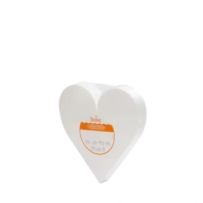 Immagine di Decora 0174060 Basi a forma di cuore in polistirolo ideali per esercitazioni e realizzare torte piani dall&#039;aspetto perfetto, Dim. 15 X H 7,5 CM