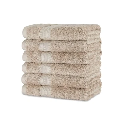 Immagine di Amazon Basics Asciugamano per le mani in cotone biologico, resistenti allo sbiadimento, Confezione da 6, 41 x 66 cm, Talpa