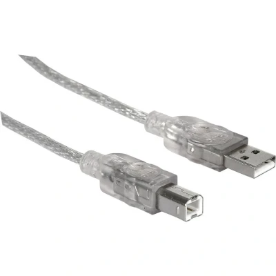Immagine di Manhattan Cavo USB 2.0 Spina A, B 3.00 m Argento 340458