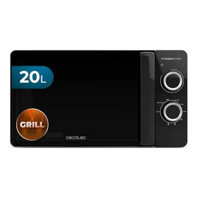 Immagine di Cecotec Forno a Microonde 20L Proclean 3130 Flatbed. 700W e Grill 800W, Design Compatto, Interno Ceramico, Modalità Scongelamento, Timer 30 Min, Tecnologia 3Dwave