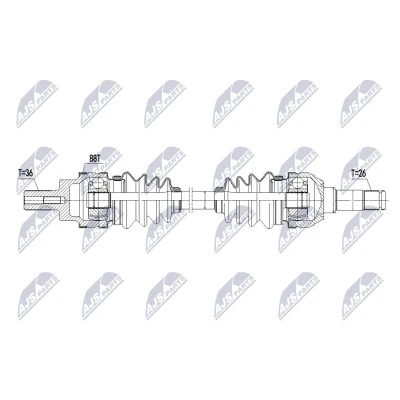 Immagine di NTY NPW VV 155 Albero motore / Semiasse Assale posteriore Sx, Dx 724mm Trasmissione automatica