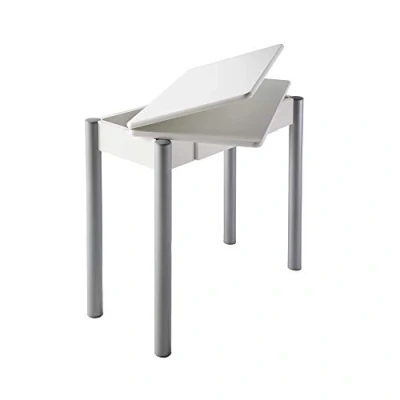 Immagine di MOMMA HOME Tavolo da Cucina Modelo Ribeta Bianco Misure 80 x 40/80 76 cm Apertura a Libro Materiale in Legno Laminato MDF e Struttura Metallo