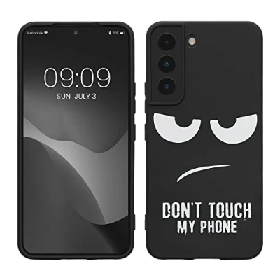 Immagine di kwmobile Cover Compatibile con Samsung Galaxy S22 Custodia in Silicone TPU Protettiva Soft Case Don&#039;t touch my phone bianco/nero