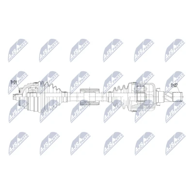 Immagine di NTY NPW BM 255 Albero motore / Semiasse Assale anteriore Sx 548mm Trasmissione automatica