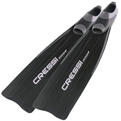 Immagine di Cressi Gara Pinne Lunghe per Apnea/Immersioni Alte Prestazioni, Argento (2000 HF Nero), 44/45