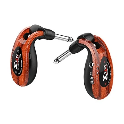 Immagine di Xvive U2 Sistema Wireless per Chitarra, Basso e altri strumenti, ricaricabile 2.4GHz, Trasmettitore/Ricevitore digitale, colore: Redwood