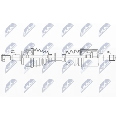 Immagine di NTY NPW FR 045 Albero motore / Semiasse Assale anteriore Sx 638 FORD: FOCUS 3, 3 Turnier, Grand C Max